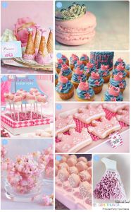 cakes, cookies and treats for a princess party